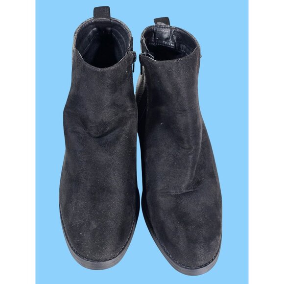 Ellen Tracy Size 10M Faux Black Suede and Snakeskin Zip up Boots New NWT - Picture 1 of 6